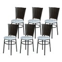 Ver imagem 1 de 6 Cadeiras para Mesa Preta Hawai Marrom Assento Floral:floral Areia