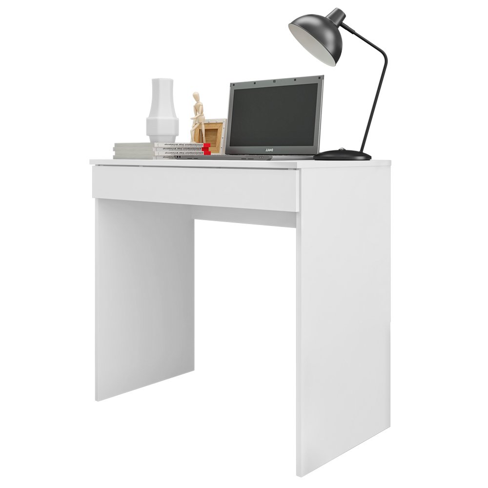 Mesa Escrivaninha Para Notebook Home Office Allexa 80cm com 01 Gaveta Branco - Desk Design