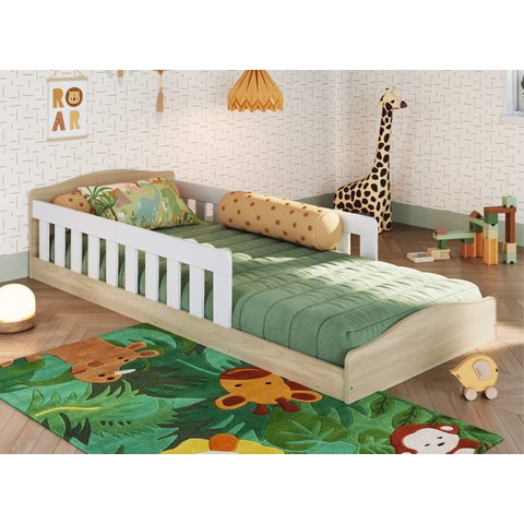 Cama de Chão de Solteiro Infantil Enc002 Linha Encanto Completa Móveis