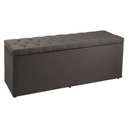Ver imagem 1 de Calçadeira Recamier Baú Queen 1,60m Madrid Suede - Pallazio - Cinza