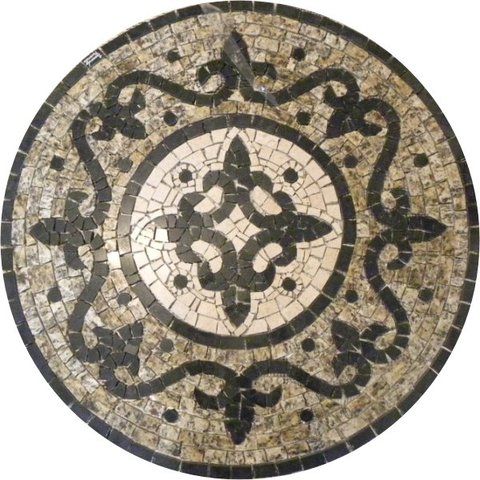 Piso em Mosaico Romano Pedras Lis Lis 60cm