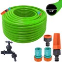 Ver imagem 1 de Mangueira Jardim 25m + Esguicho C/ Jato Regulável + Engate Rápido 3/4" e 5/8" + Bico Torneira Engate