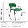 Kit Com 4 Cadeiras Iso Para Escola Escritório Comércio Verde Base Prata - 3