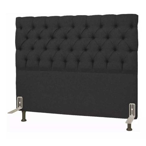 Cabeceira King Size 1,98 M Cama Box Casal Estofada Almofadada Lisboa:corino Preto