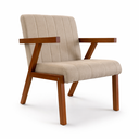 Ver imagem 4 de Conjunto 2 Poltronas Serena Linho Premium para Sala de Estar Recepção Sala de Espera Madeira:bege
