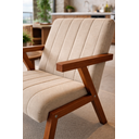 Ver imagem 2 de Conjunto 2 Poltronas Serena Linho Premium para Sala de Estar Recepção Sala de Espera Madeira:bege