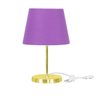 Abajur Eros Dome Roxo Base Redonda Dourada - 1