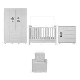 Quarto Completo com Colchão e Poltrona de Amamentação Pimpolho Multimóveis Mp4097 Branco - 7 Quarto Completo com Colchão e Poltrona de Amamentação Pimpolho Multimóveis Mp4097 Branco - 7
