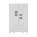 Ver imagem 7 de Guarda-roupa Infantil 122cm com Vidro 4 Portas e 2 Gavetas Luna Multimóveis Mp4413 Branco