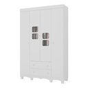 Ver imagem 2 de Guarda-roupa Infantil 122cm com Vidro 4 Portas e 2 Gavetas Luna Multimóveis Mp4413 Branco