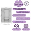 Ver imagem 3 de Guarda-roupa Infantil 122cm com Vidro 4 Portas e 2 Gavetas Luna Multimóveis Mp4413 Branco