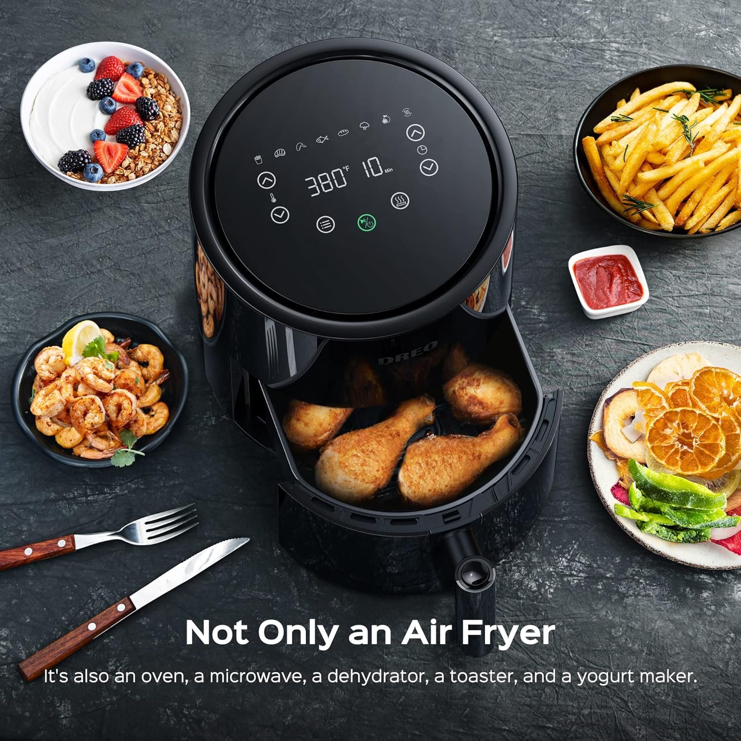 Dreo Air Fryer Dr-kaf002 Ar de 37º até 232º Preta - 8