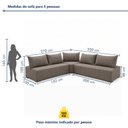Ver imagem 4 de Sofá de Canto Modulado com Puff e Base Madeira Maciça 320CMX270CM Lisboa