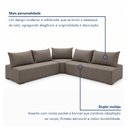 Ver imagem 6 de Sofá de Canto Modulado com Puff e Base Madeira Maciça 320CMX270CM Lisboa