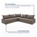 Ver mais imagens de Sofá de Canto Modulado com Puff e Base Madeira Maciça 320CMX270CM Lisboa