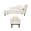 Ver imagem 2 de Kit Diva Recamier Diana 160cm Lado Esquerdo e 01 Poltrona Classic Corano - Doce Sonho Móveis RECAMIE