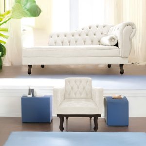 Kit Diva Recamier Diana 160cm Lado Esquerdo e 01 Poltrona Classic Corano - Doce Sonho Móveis RECAMIE