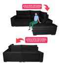 Ver imagem 4 de Sofá de Canto 2.60x2.36m Retrátil e Reclinável com Molas Cama inBox Platinum Direito Suede Preto