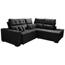 Ver mais imagens de Sofá de Canto 2.60x2.36m Retrátil e Reclinável com Molas Cama inBox Platinum Direito Suede Preto