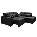 Ver imagem 7 de Sofá de Canto 2.60x2.36m Retrátil e Reclinável com Molas Cama inBox Platinum Direito Suede Preto