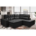 Ver imagem 1 de Sofá de Canto 2.60x2.36m Retrátil e Reclinável com Molas Cama inBox Platinum Direito Suede Preto