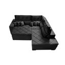 Ver imagem 6 de Sofá de Canto 2.60x2.36m Retrátil e Reclinável com Molas Cama inBox Platinum Direito Suede Preto