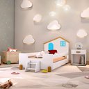 Ver imagem 1 de Cama Montessoriana Infantil Azul Branco e Mel Branco