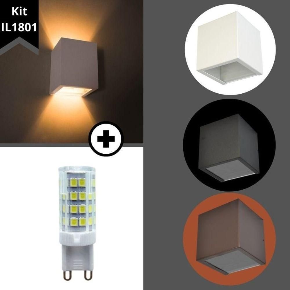 Kit Arandela 2 Focos de Luz Marrom (il1801) + Lâmpada G9 - 2
