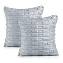 Ver imagem 1 de Kit 2 Capas de Almofada Polar Manta Ultrasoft com Ziper Decorativa Sofá Sala Quarto Cinza Platina
