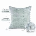 Ver imagem 3 de Kit 2 Capas de Almofada Polar Manta Ultrasoft com Ziper Decorativa Sofá Sala Quarto Cinza Platina