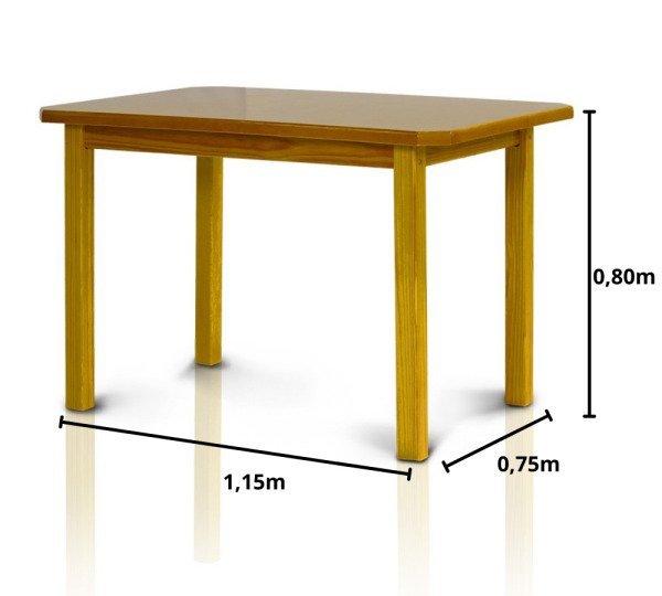 Mesa com 4 Cadeiras de Madeira Maciça 115x75 Bonacor B Cerejeira - 3