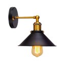 Ver imagem 1 de Arandela Parede Teto Retrô Chapéu E27 22cm Articulado Preto Dourado Bivolt