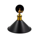 Ver imagem 3 de Arandela Parede Teto Retrô Chapéu E27 22cm Articulado Preto Dourado Bivolt