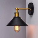 Ver imagem 2 de Arandela Parede Teto Retrô Chapéu E27 22cm Articulado Preto Dourado Bivolt
