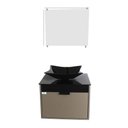 Ver imagem 2 de Gabinete Armário Banheiro 40cm Cuba Quadrada Preta