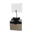 Ver imagem 1 de Gabinete Armário Banheiro 40cm Cuba Quadrada Preta