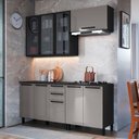 Ver imagem 1 de Cozinha Completa Diamante 8 Portas 3 Gavetas com Vidro Chumbo/titanio - Indékes