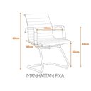 Ver imagem 4 de Kit 4 Cadeiras Escritório Presidente Esteirinha Corino Manhattan Branco