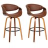 Kit 2 Banquetas para Cozinha Giratórias Base de Madeira com Apoio Nicole - 1