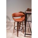 Ver imagem 5 de Kit 2 Banquetas para Cozinha Giratórias Base de Madeira com Apoio Nicole Marrom