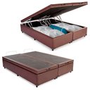 Ver imagem 1 de Cama Box Baú King Bipartido Sintético Sereneprime Marrom 192x203x44