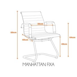 Kit 10 Cadeiras Escritório Presidente Esteirinha Corino Manhattan - 4