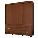 Ver imagem 2 de Guarda-Roupa Casal Lais 3 Portas de Correr Gavetas com Sapateira MDF Pm Home
