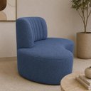 Ver imagem 5 de Sofá Orgânico Curvo Luxo Mavie 180cm Sala Linho Azul