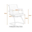 Ver imagem 5 de Kit 4 Cadeiras Escritório Presidente Esteirinha Corino Manhattan Preto