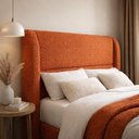Ver imagem 1 de Cabeceira de Cama Box Viuva 1,20m Livia Boucle Terracota - Mirra Decor