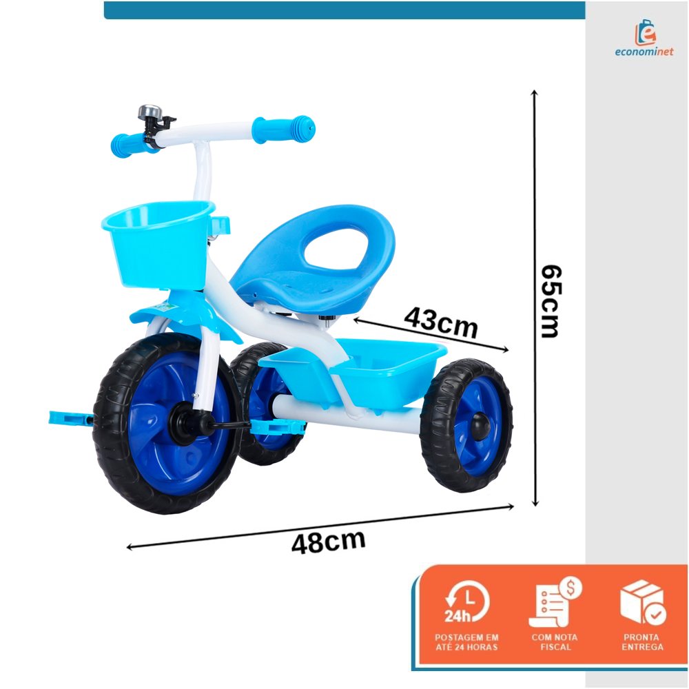 Triciclo Infantil Pedal 3 Rodas Passeio Bicicleta Segurança Jony - Baby Style - 2