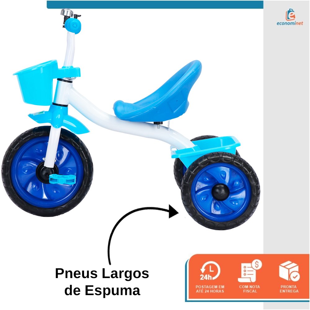 Triciclo Infantil Pedal 3 Rodas Passeio Bicicleta Segurança Jony - Baby Style - 4