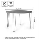 Ver imagem 3 de Mesa de Jantar Redonda 90cm 4 Lugares Hairpin MDF Base de Ferro Jade - Straub Web
