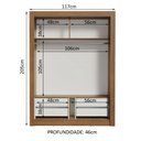 Ver mais imagens de Guarda-Roupa Solteiro Madesa Dallas Plus 2 Portas de Correr com Espelho 4 Gavetas Rustic Cor:Rustic